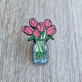 Spilla Tulipani Rosa Vaso