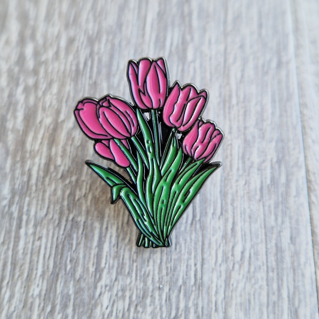Spilla Mazzo Tulipani Rosa