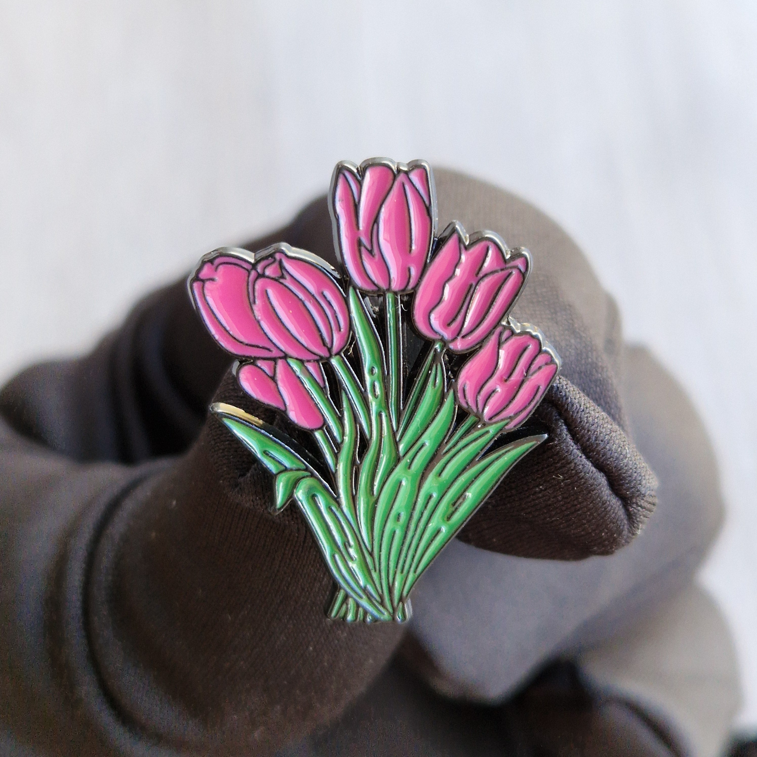 Spilla Mazzo Tulipani Rosa
