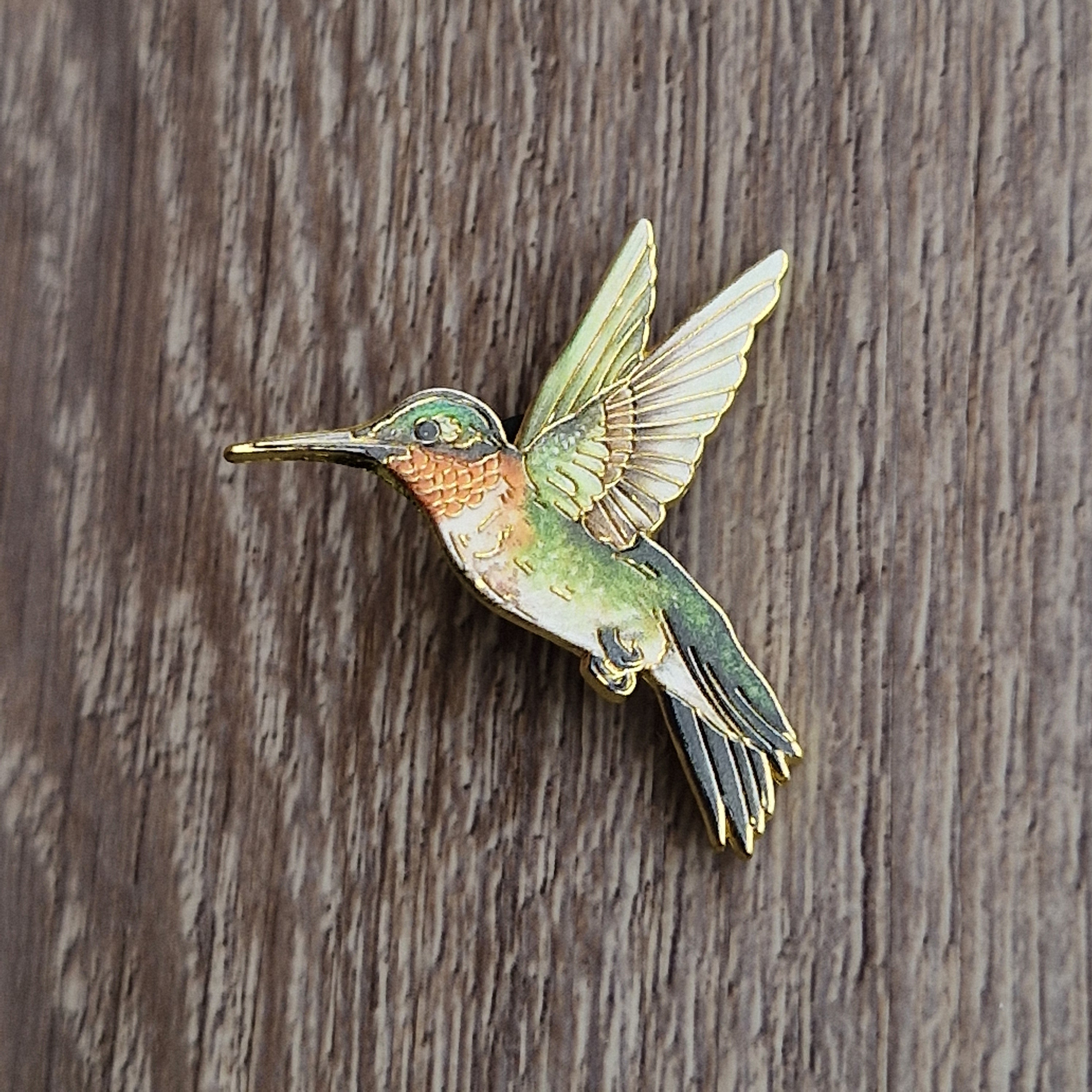 Spilla Colibrì Verde Naturale