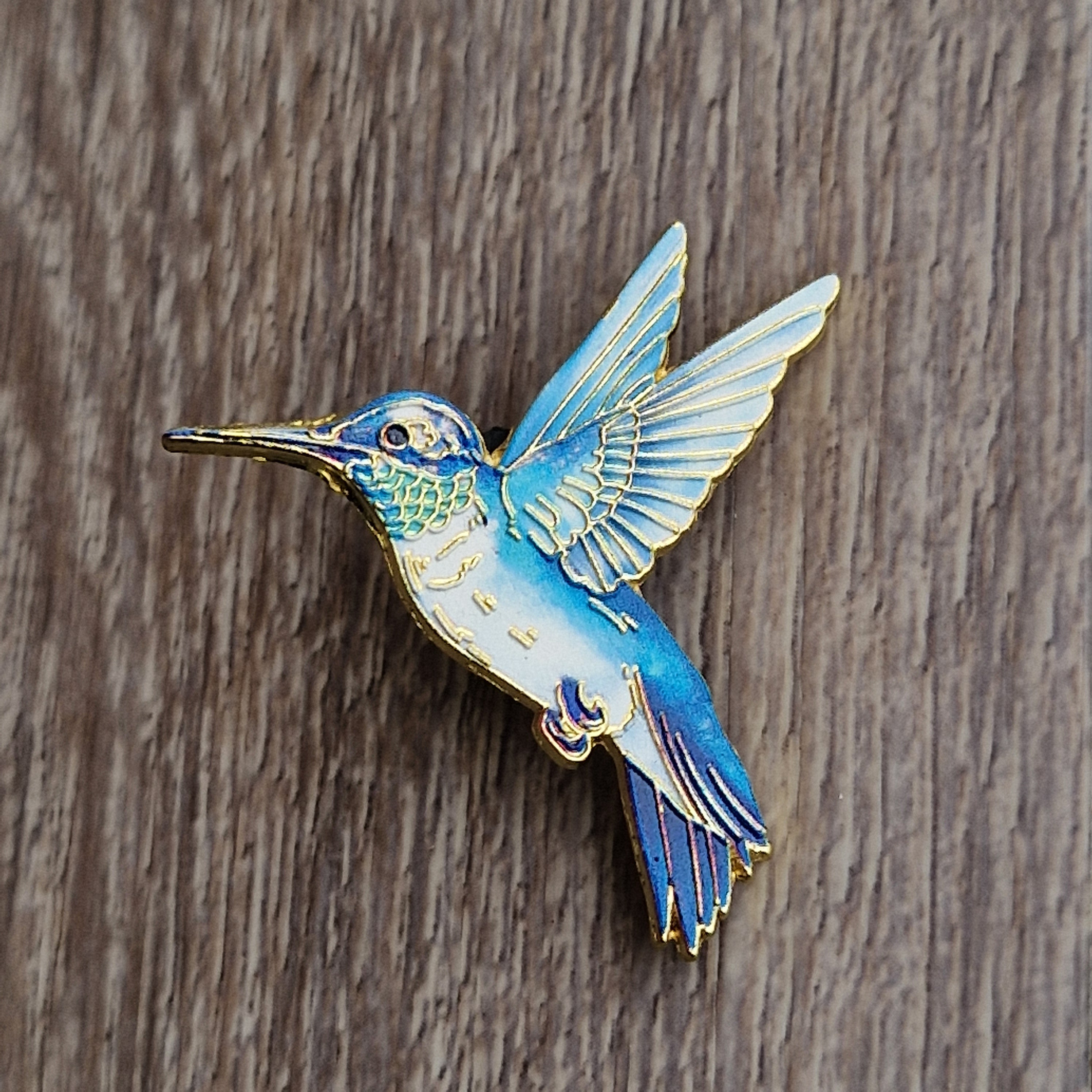 Spilla Colibrì Blu