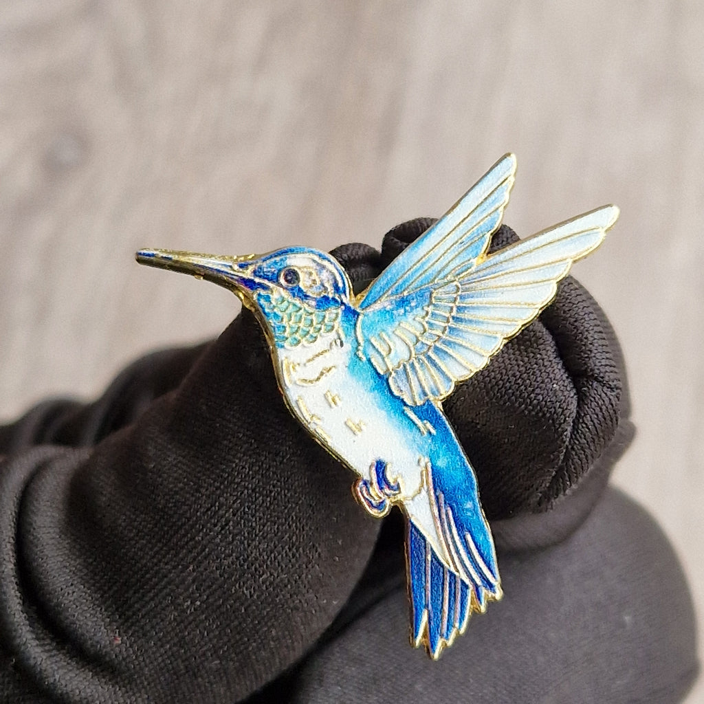 Spilla Colibrì Blu