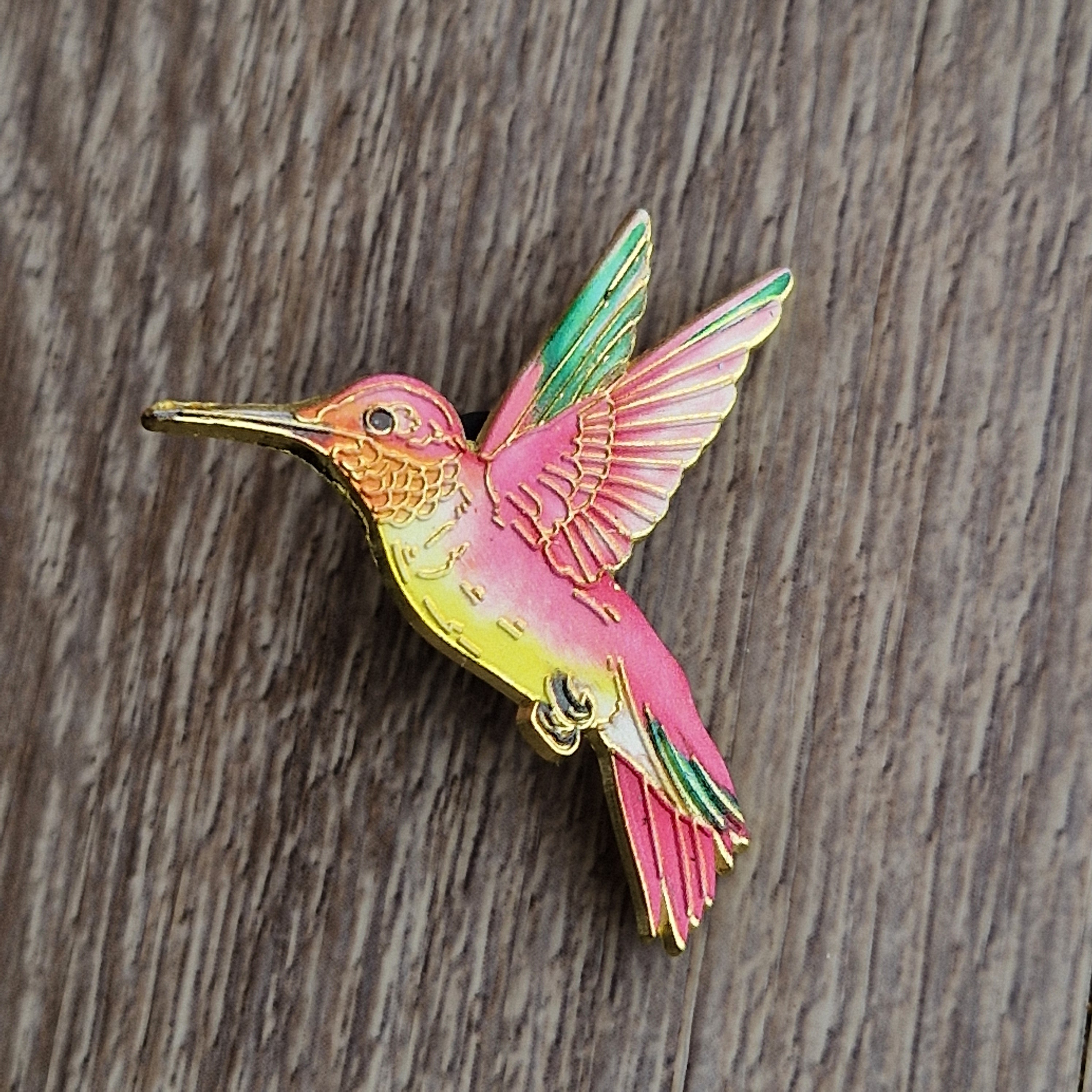 Spilla Colibrì Smaltata Colorata
