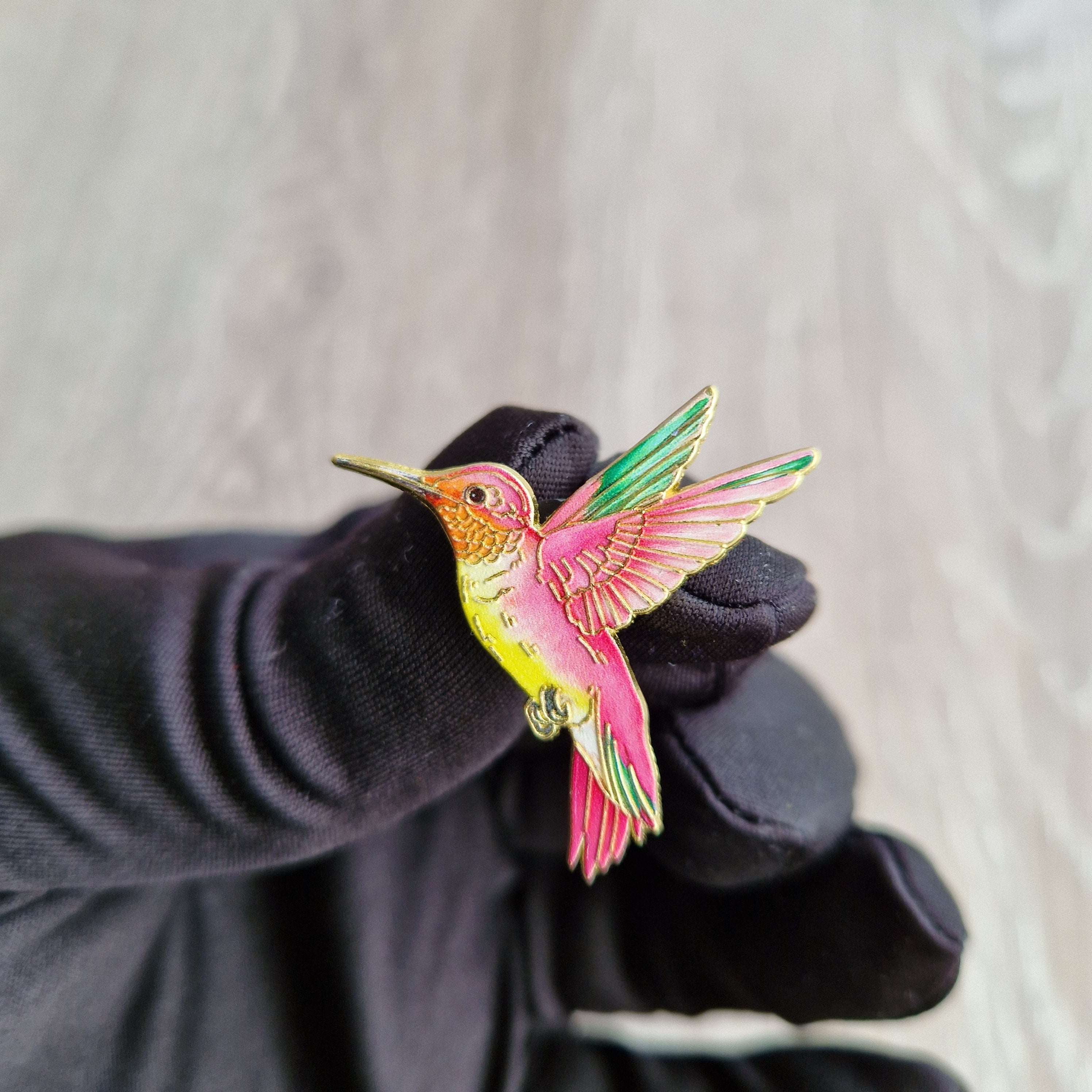 Spilla Colibrì Smaltata Colorata