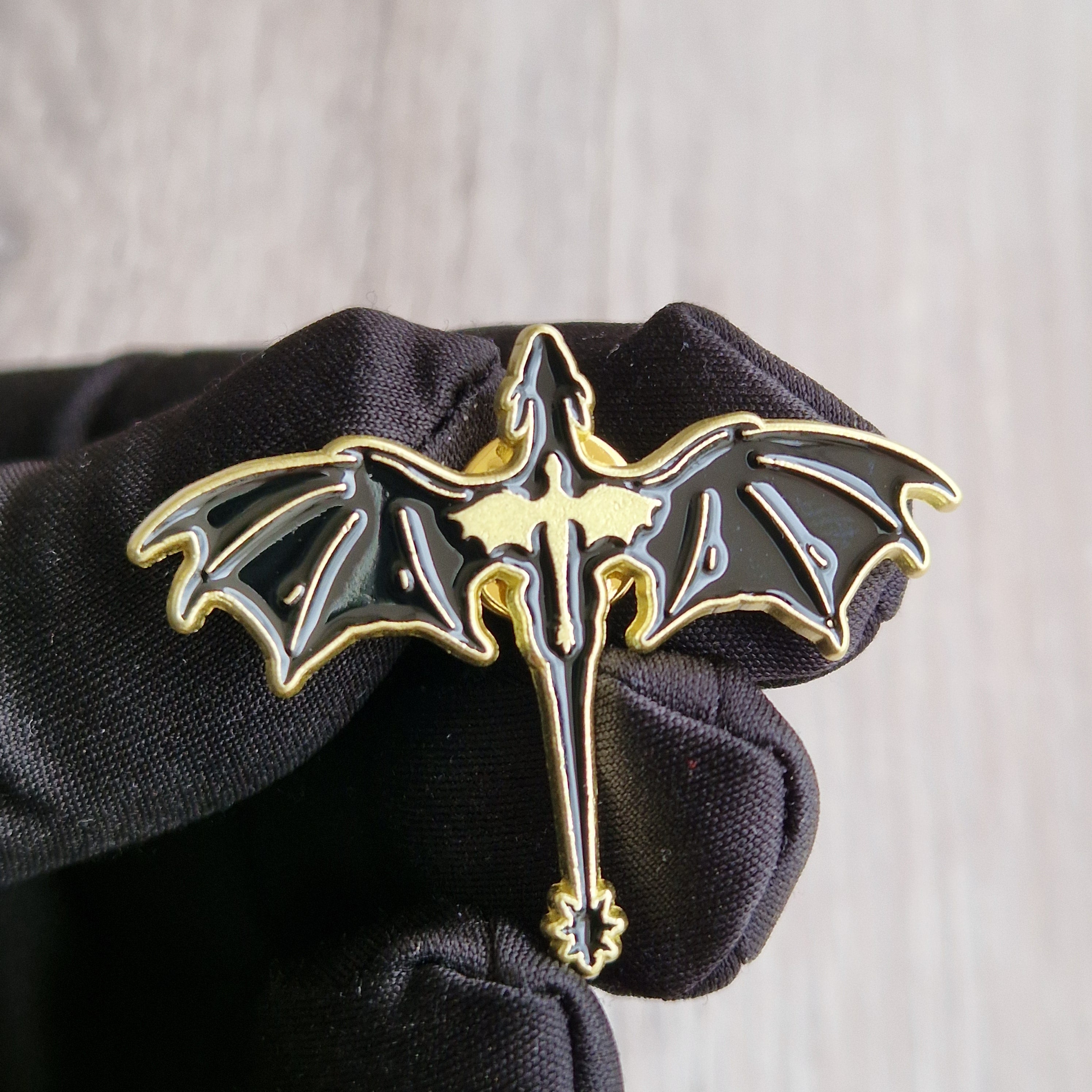 Spilla Drago Nera e Oro