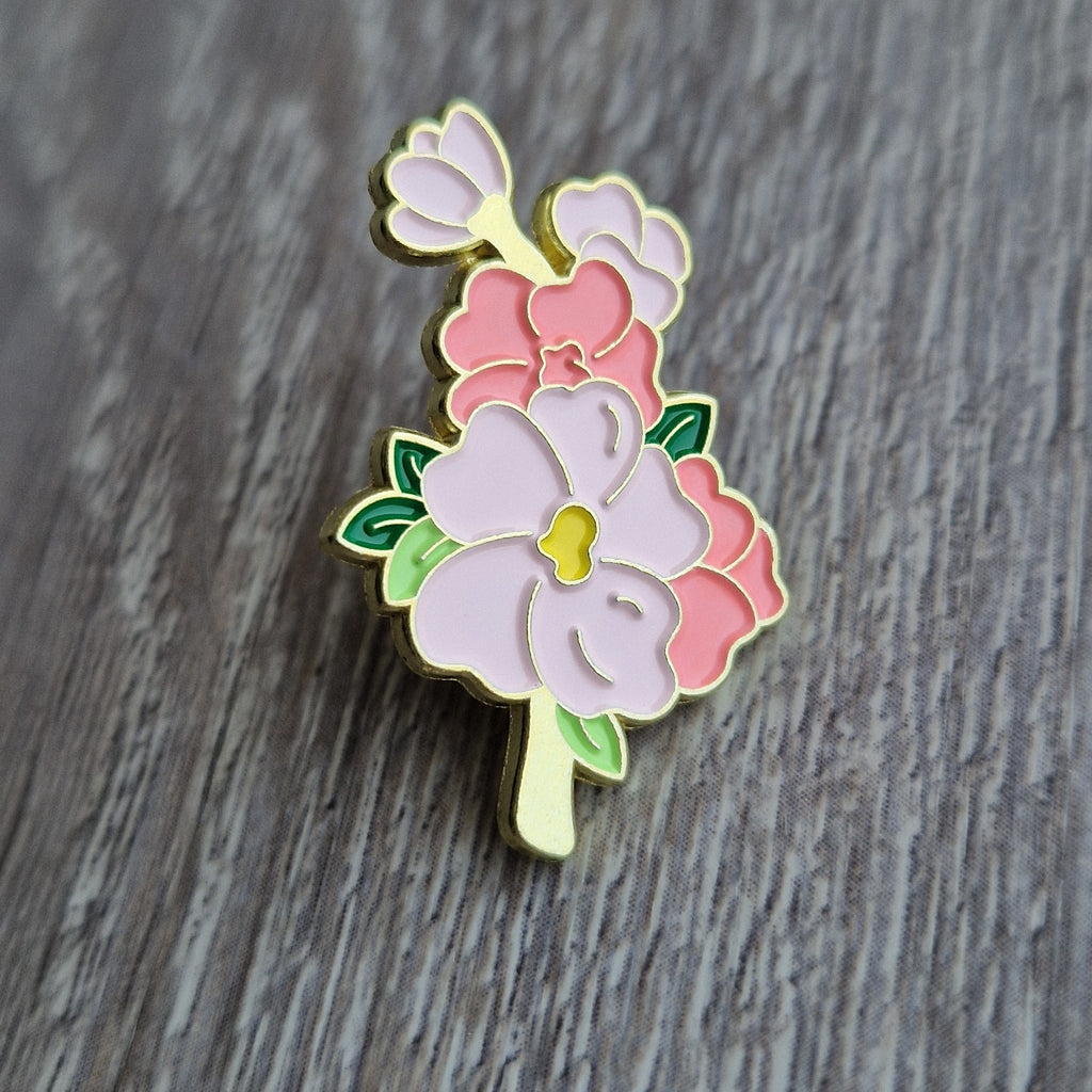 Spilla Bouquet di Fiori Rosa e Viola