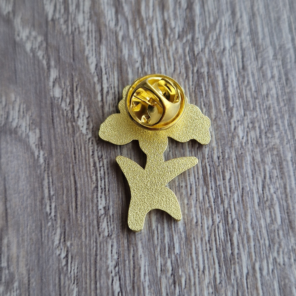 Spilla Fiore Giallo Smaltata Vintage