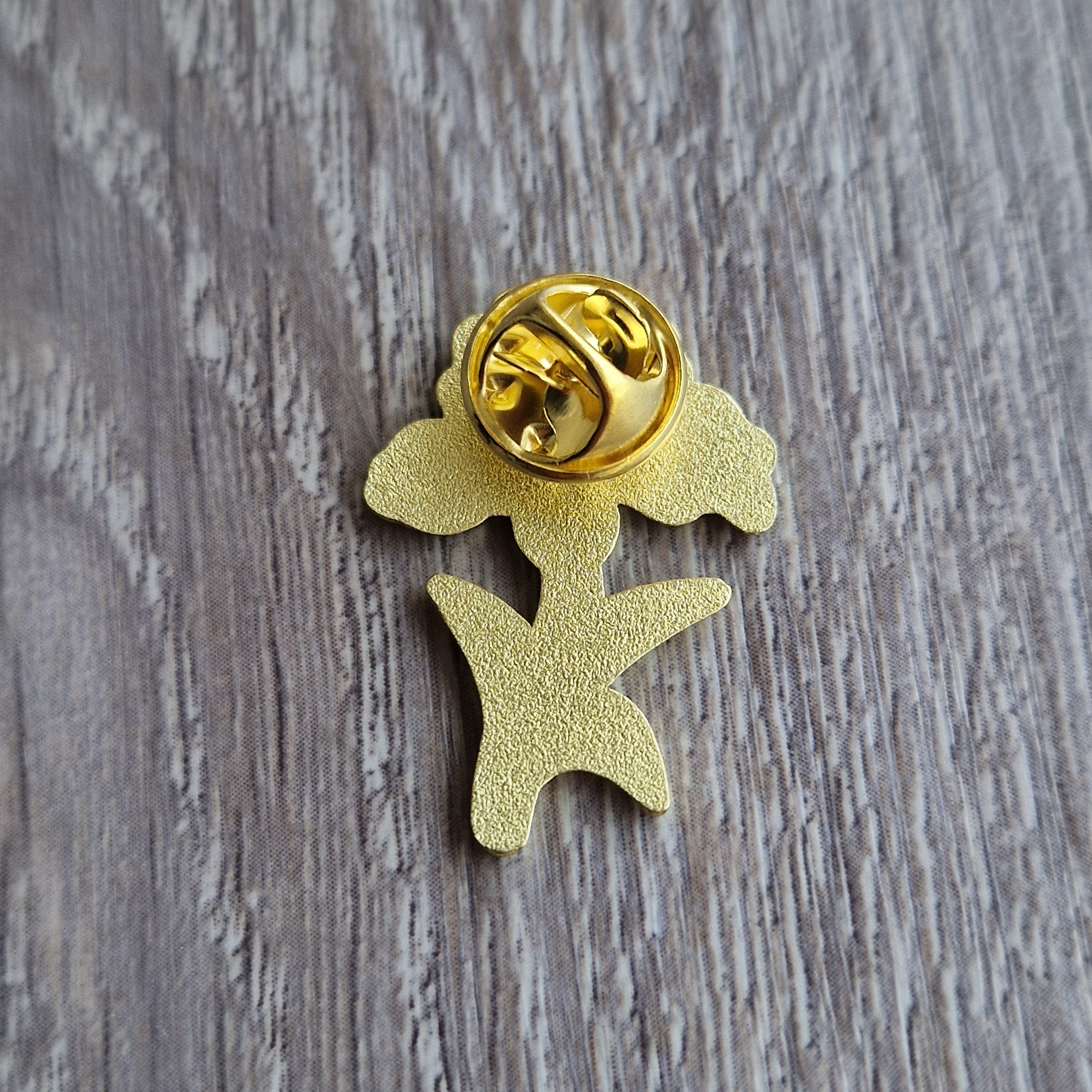 Spilla Fiore Giallo Smaltata Vintage