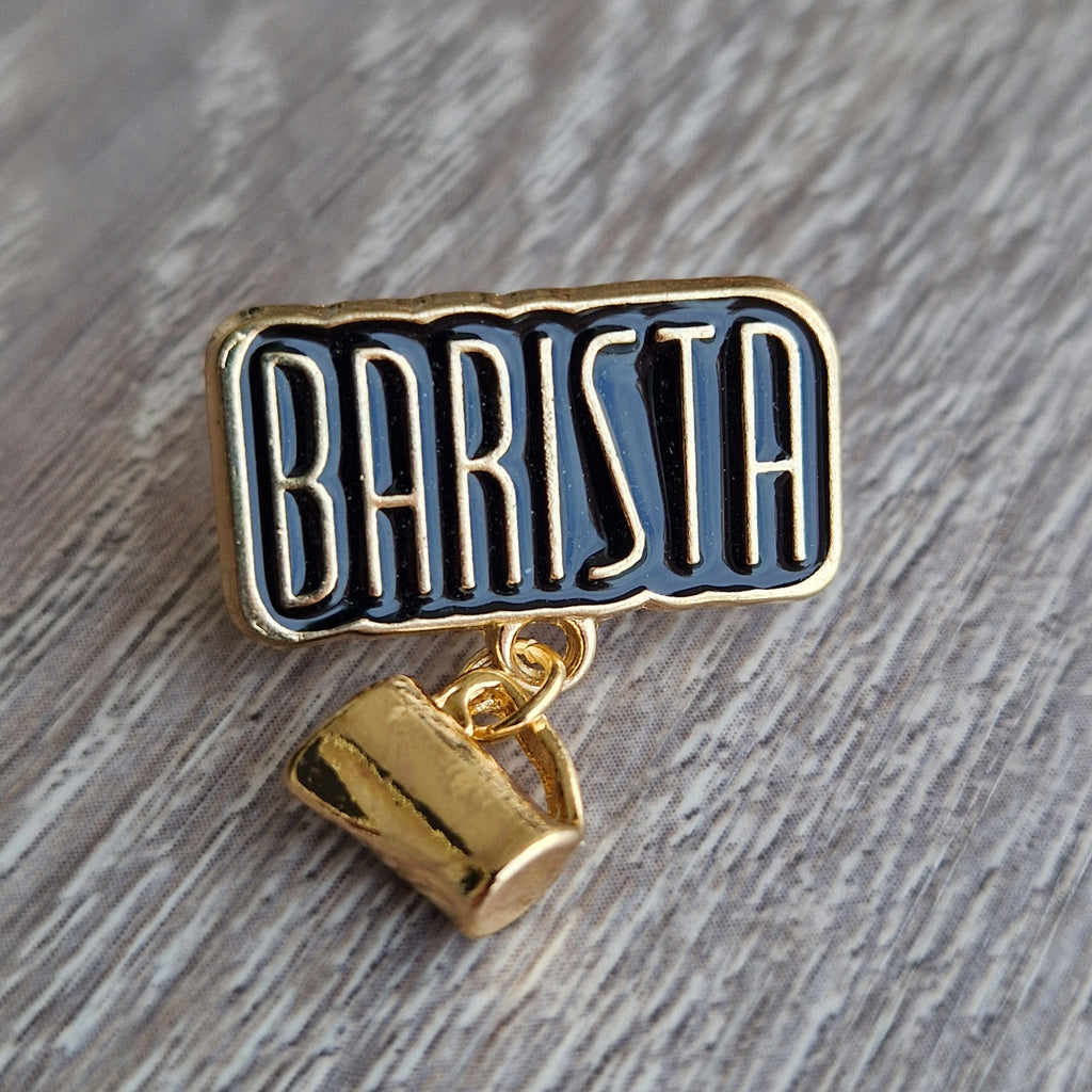 Spilla Barista con Caffettiera Smaltata