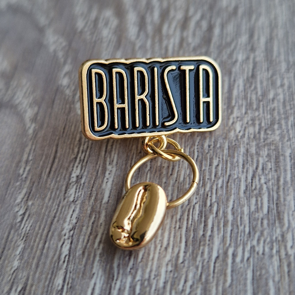Spilla Barista con chicco di caffè