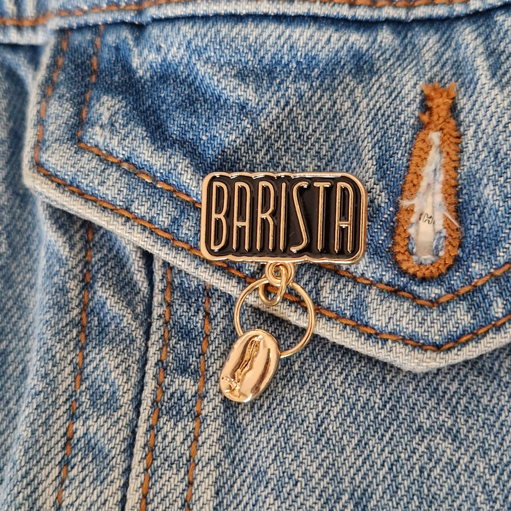 Spilla Barista con chicco di caffè