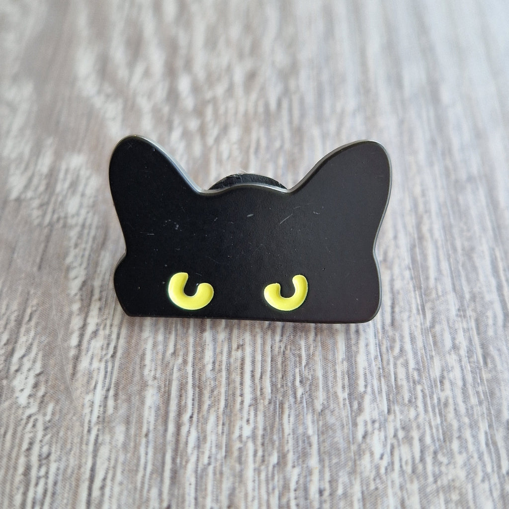 Spilla Smaltata Gatto Nero Occhi Gialli