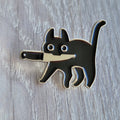 Spilla Gatto Nero con coltello  Minimal