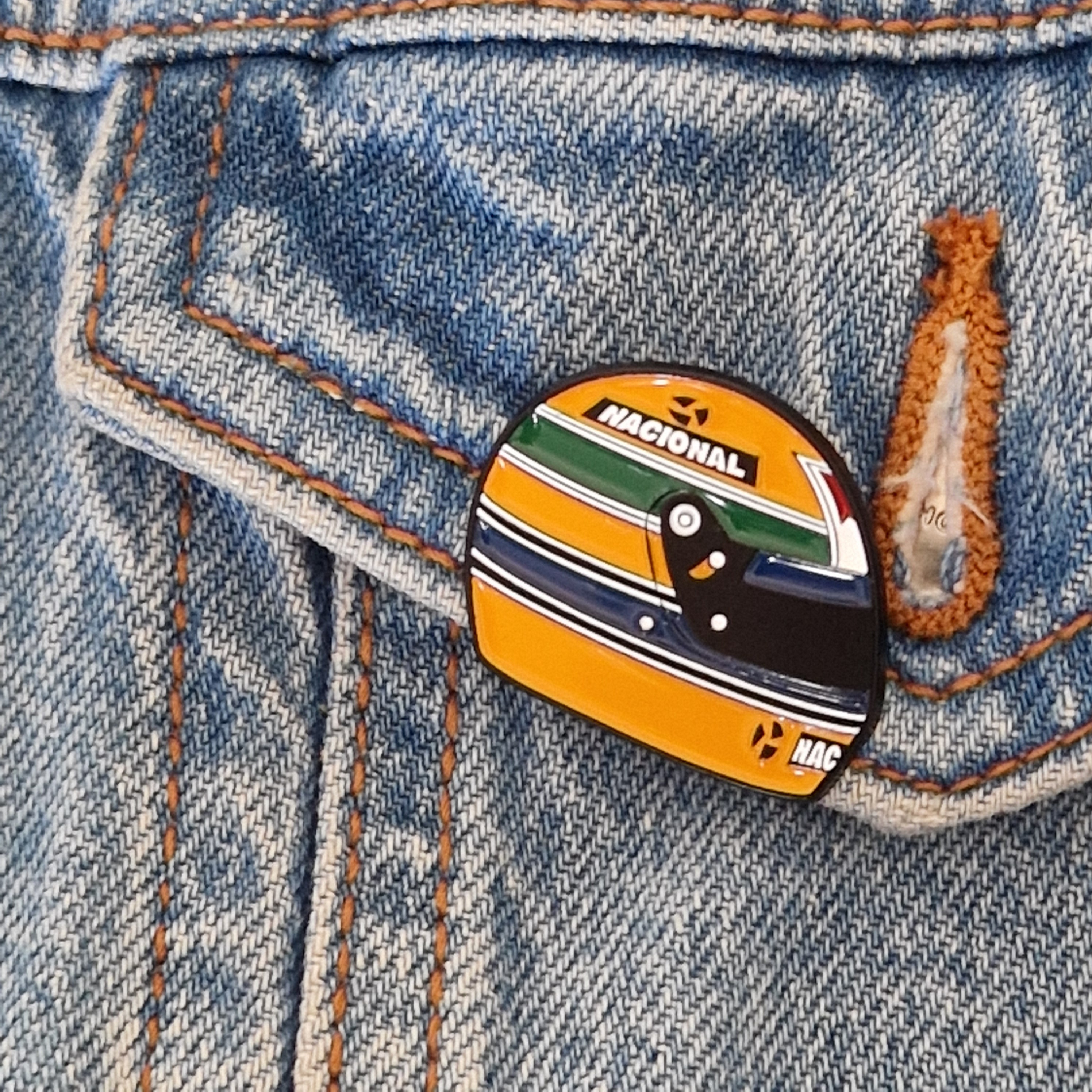 Spilla Smaltata Casco Ayrton Senna