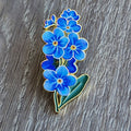 Spilla Smaltata Fiori Blu