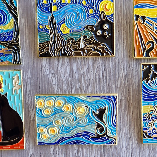 Set spille quadro gatto nero