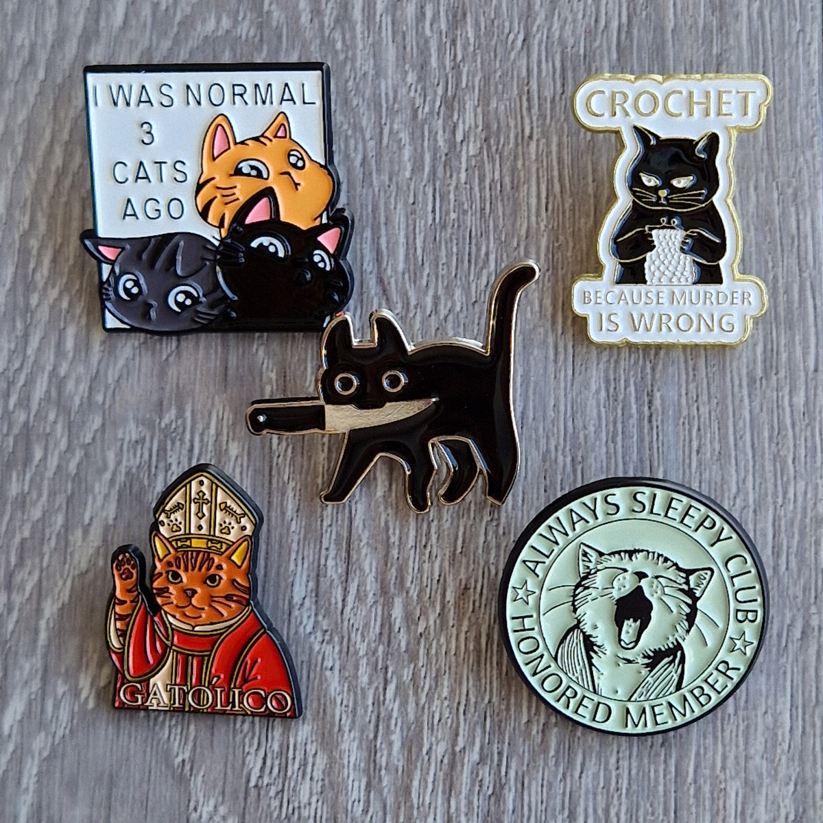 Set Spille Smaltate "Funny Cat Lovers"