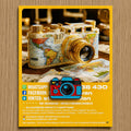 Spilla Smaltata Macchina Fotografica Vintage con Card Illustrata